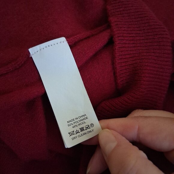 Kate Spade Women's Size XS Dark Red Fringe Wool Blend Sweater A Line Dress - Picture 8 of 11